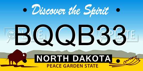 BQQB33 North Dakota License Plate