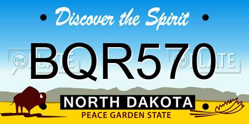 BQR570 North Dakota License Plate