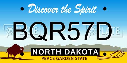 BQR57D North Dakota License Plate