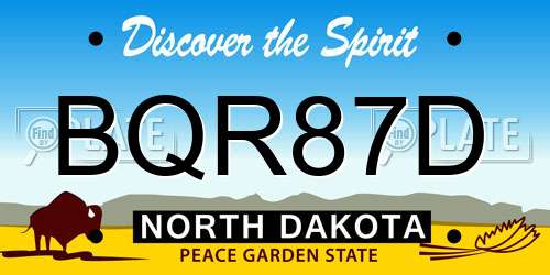 BQR87D North Dakota License Plate