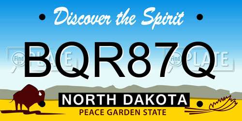 BQR87Q North Dakota License Plate