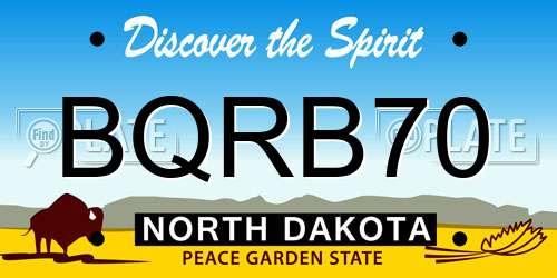 BQRB70 North Dakota License Plate