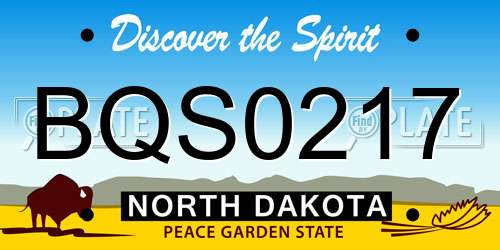 BQS0217 North Dakota License Plate