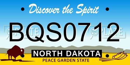 BQS0712 North Dakota License Plate