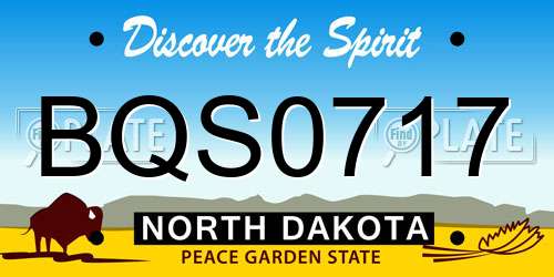 BQS0717 North Dakota License Plate