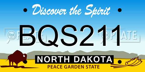 BQS211 North Dakota License Plate