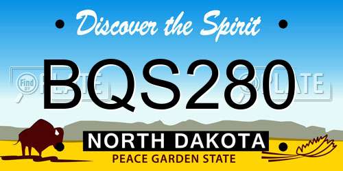 BQS280 North Dakota License Plate