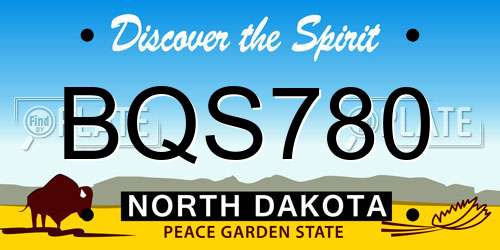 BQS780 North Dakota License Plate