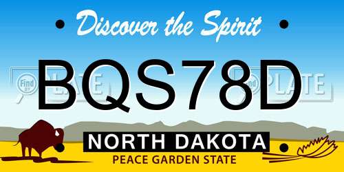 BQS78D North Dakota License Plate