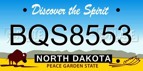 BQS8553 North Dakota License Plate