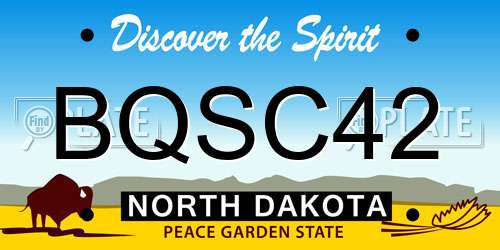 BQSC42 North Dakota License Plate