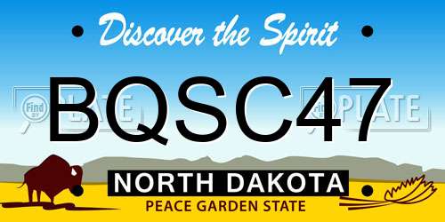 BQSC47 North Dakota License Plate