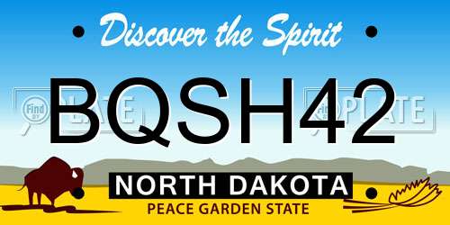 BQSH42 North Dakota License Plate