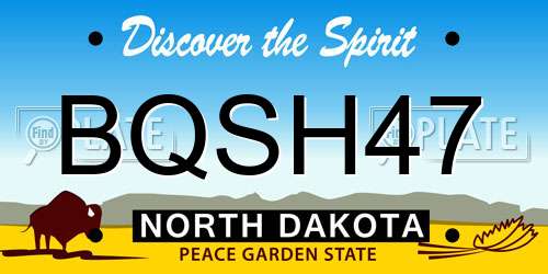 BQSH47 North Dakota License Plate