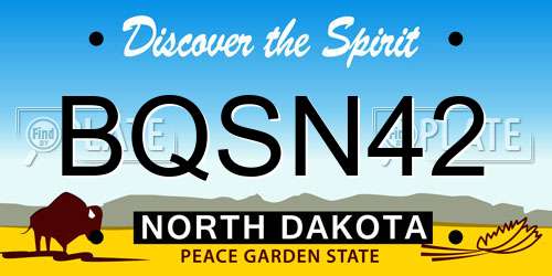 BQSN42 North Dakota License Plate