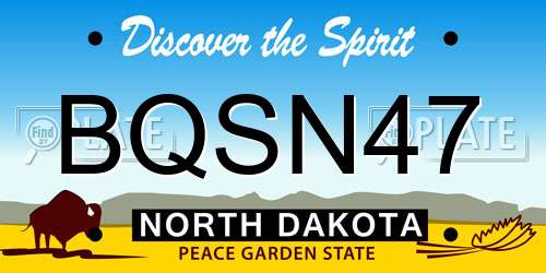 BQSN47 North Dakota License Plate