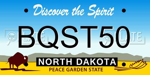 BQST50 North Dakota License Plate