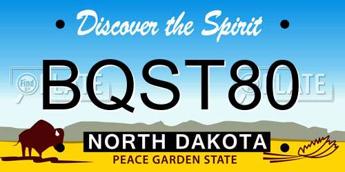 BQST80 North Dakota License Plate