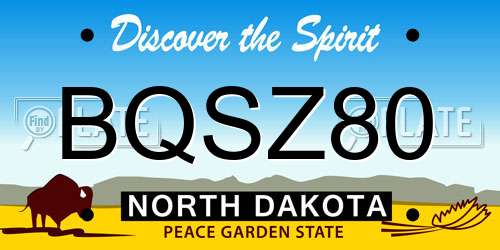 BQSZ80 North Dakota License Plate