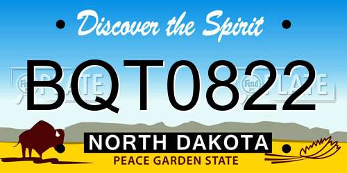 BQT0822 North Dakota License Plate