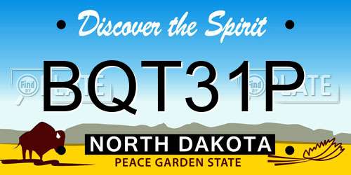 BQT31P North Dakota License Plate