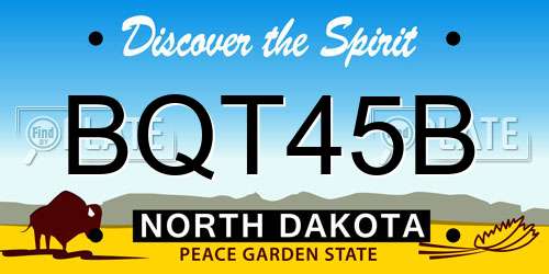 BQT45B North Dakota License Plate