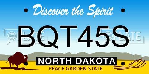 BQT45S North Dakota License Plate