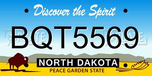 BQT5569 North Dakota License Plate