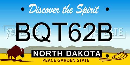 BQT62B North Dakota License Plate