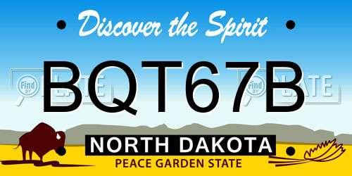 BQT67B North Dakota License Plate