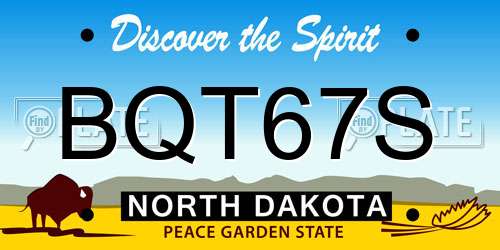 BQT67S North Dakota License Plate