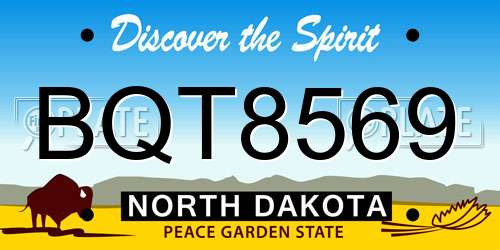 BQT8569 North Dakota License Plate