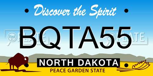 BQTA55 North Dakota License Plate