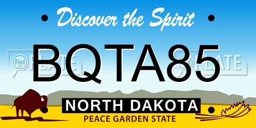 BQTA85 North Dakota License Plate