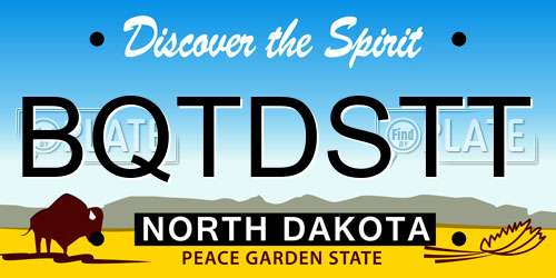 BQTDSTT North Dakota License Plate