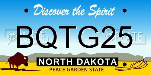 BQTG25 North Dakota License Plate