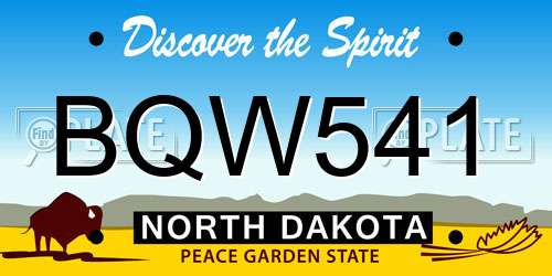 BQW541 North Dakota License Plate