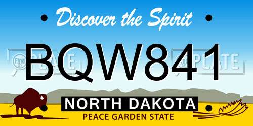 BQW841 North Dakota License Plate