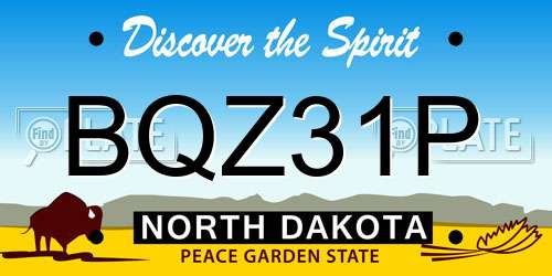 BQZ31P North Dakota License Plate