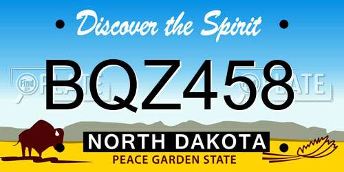 BQZ458 North Dakota License Plate