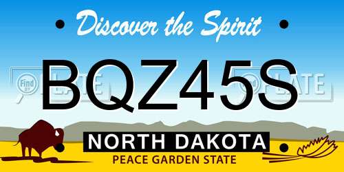 BQZ45S North Dakota License Plate
