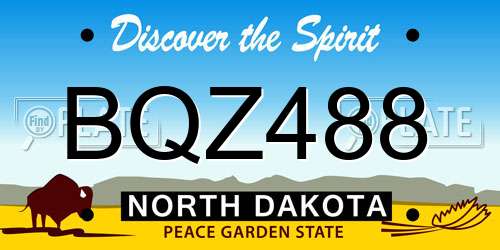BQZ488 North Dakota License Plate