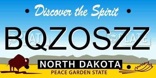 BQZOSZZ North Dakota License Plate