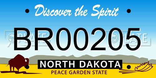 BR00205 North Dakota License Plate