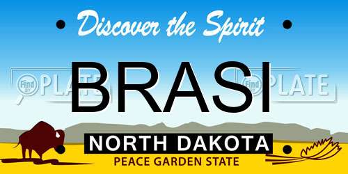 BRASI North Dakota License Plate