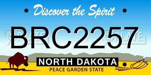 BRC2257 North Dakota License Plate