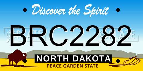 BRC2282 North Dakota License Plate