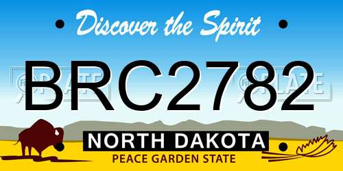 BRC2782 North Dakota License Plate