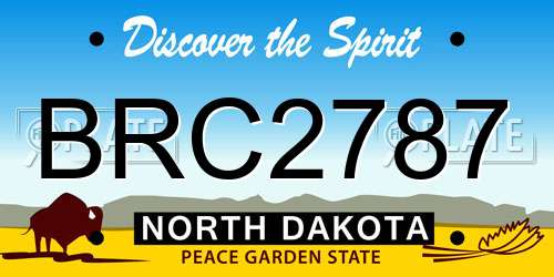 BRC2787 North Dakota License Plate