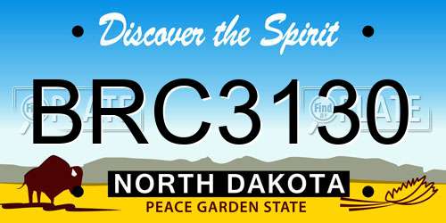 BRC3130 North Dakota License Plate